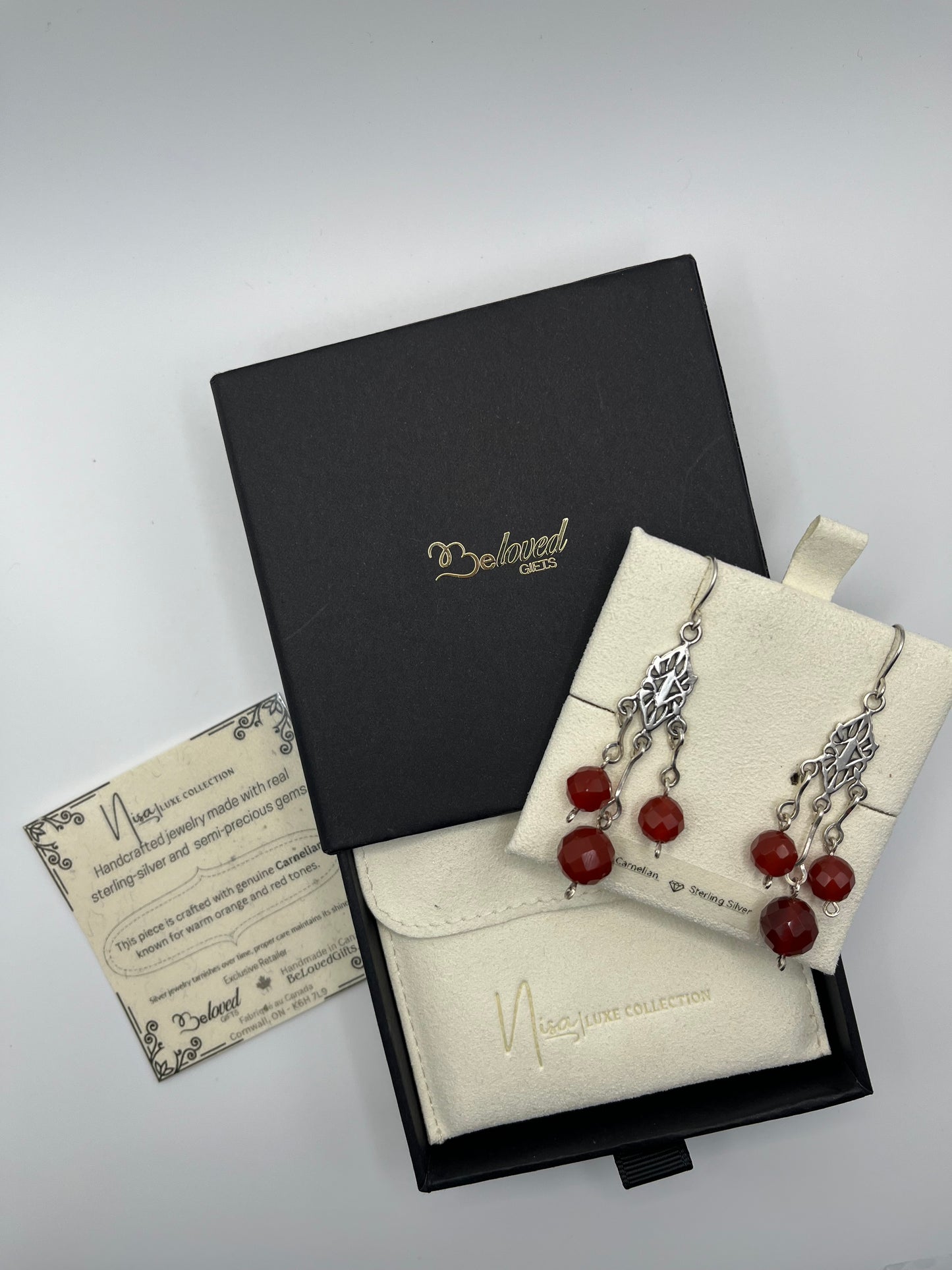 Carnelian - Posh Red Luxury Handcrafted Sterling Silver Semi-Precious Dangling Earrings