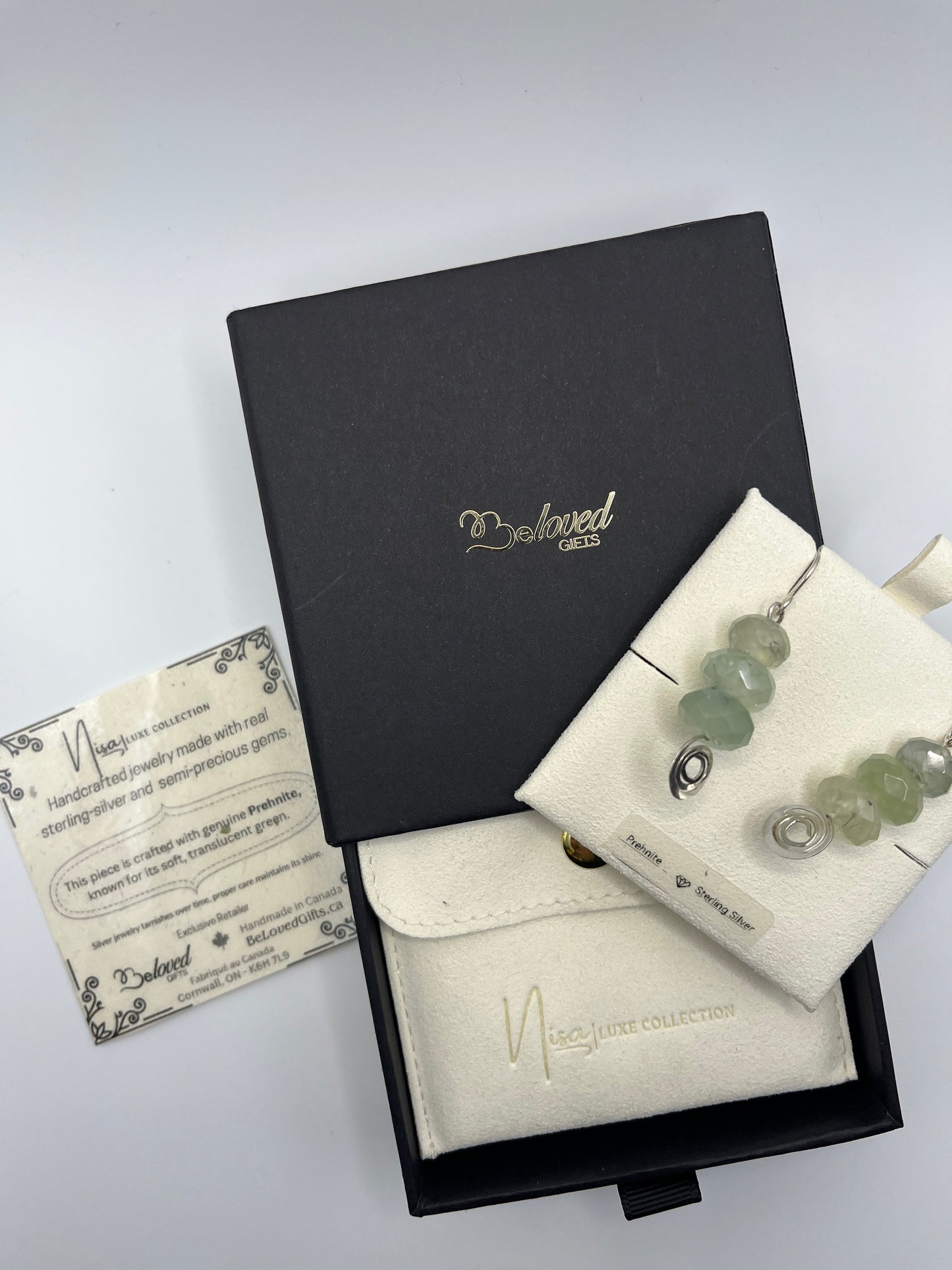 Prehnite - Green Hues Luxury Handcrafted Sterling Silver Semi-Precious Earrings