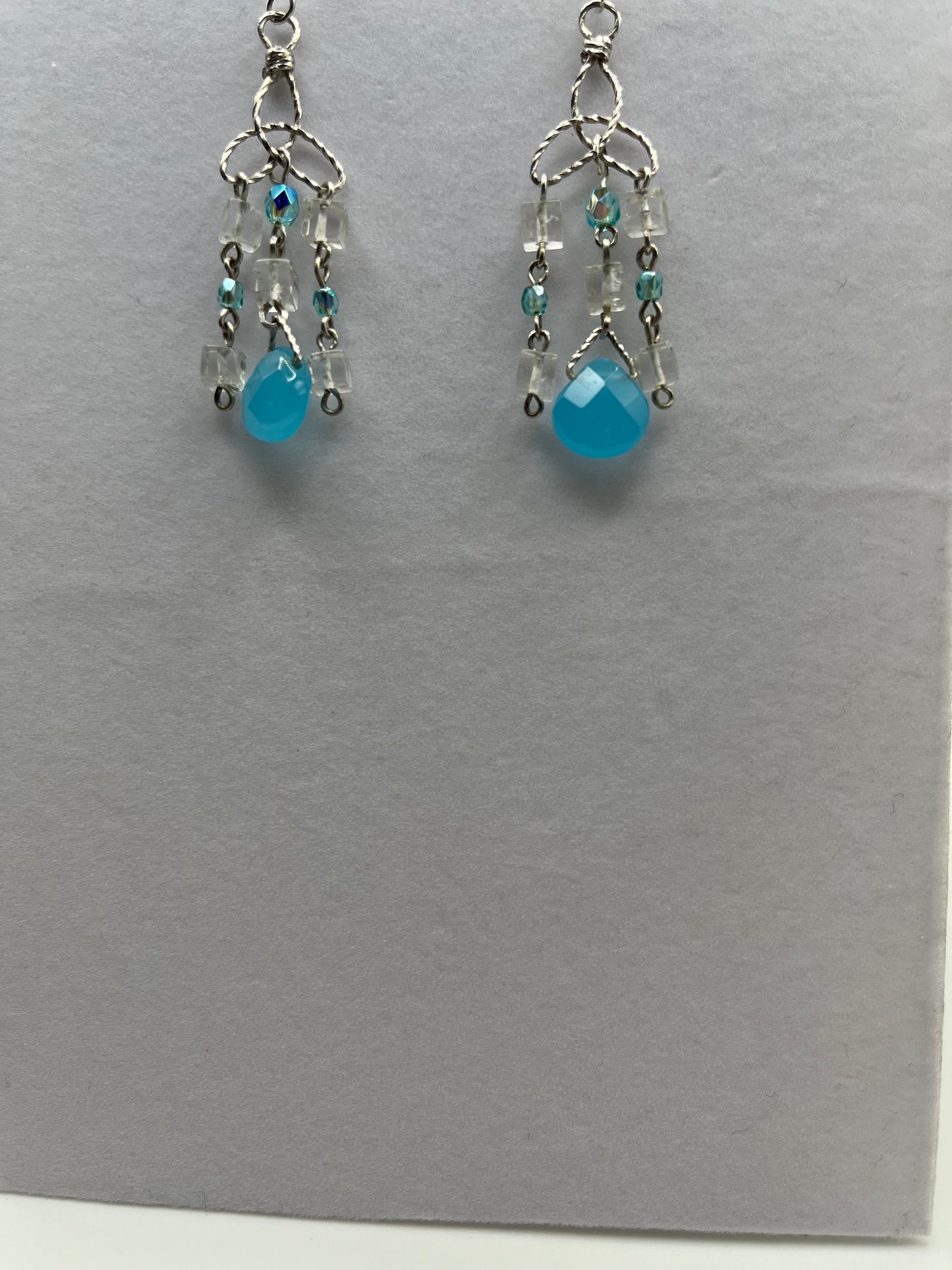Quartz - Blue Eyes Luxury Handcrafted Sterling Silver Semi-Precious Blue Dangling Earrings