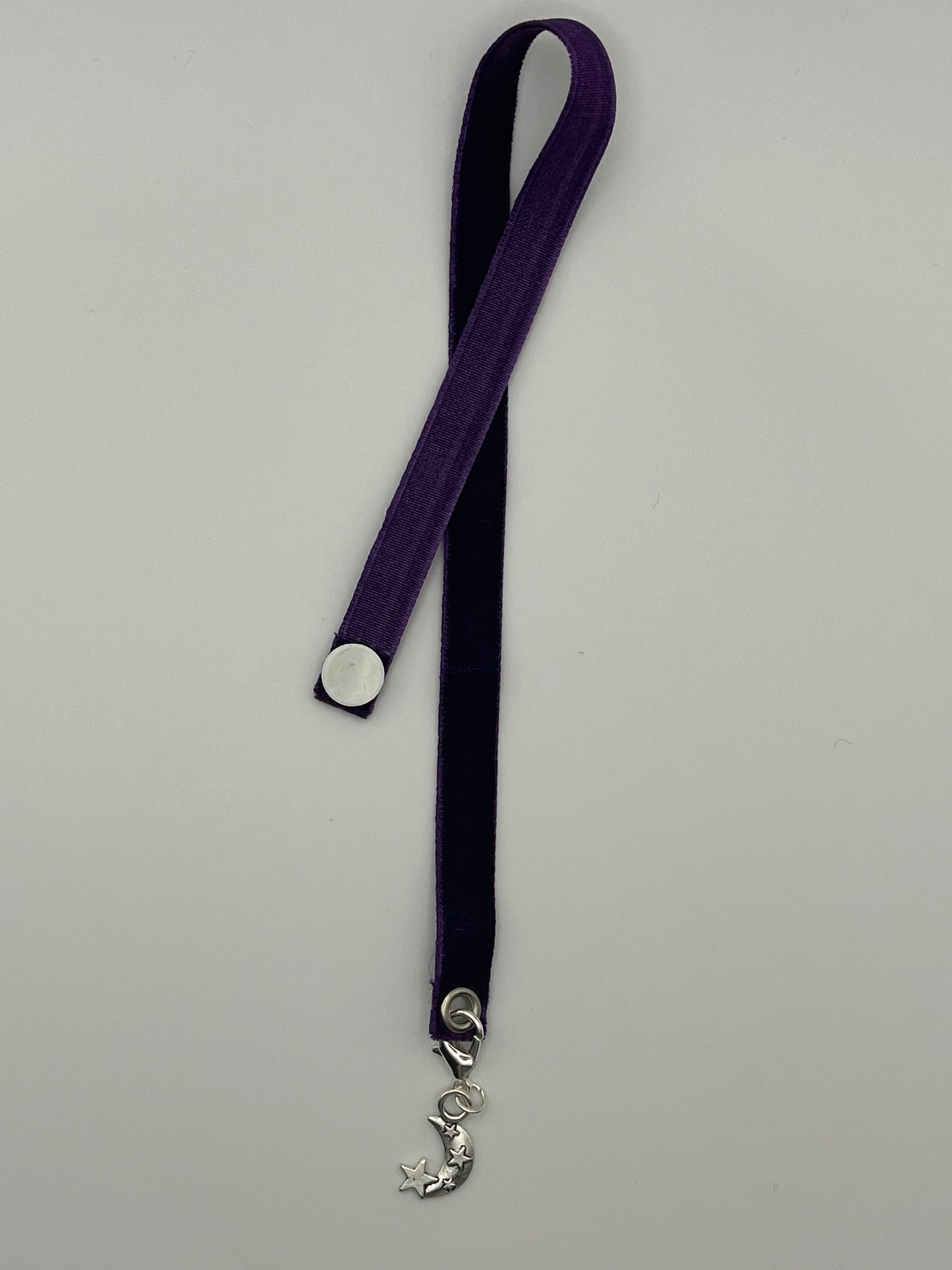 GOODNIGHT – Purple Velvet Reusable Adhesive Book-It™ Bookmark with a Charm (Stars and Moon) in a Mini Gift Box