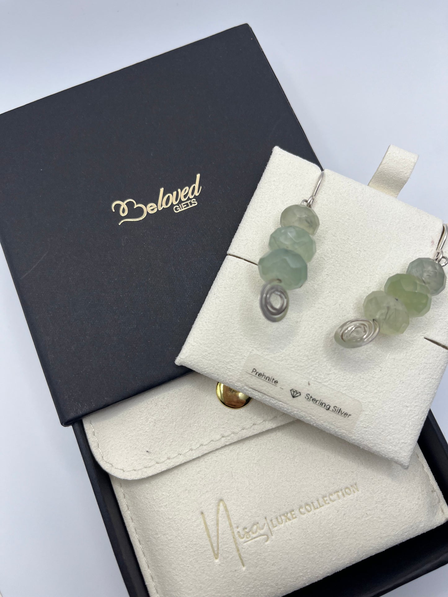 Prehnite - Green Hues Luxury Handcrafted Sterling Silver Semi-Precious Earrings