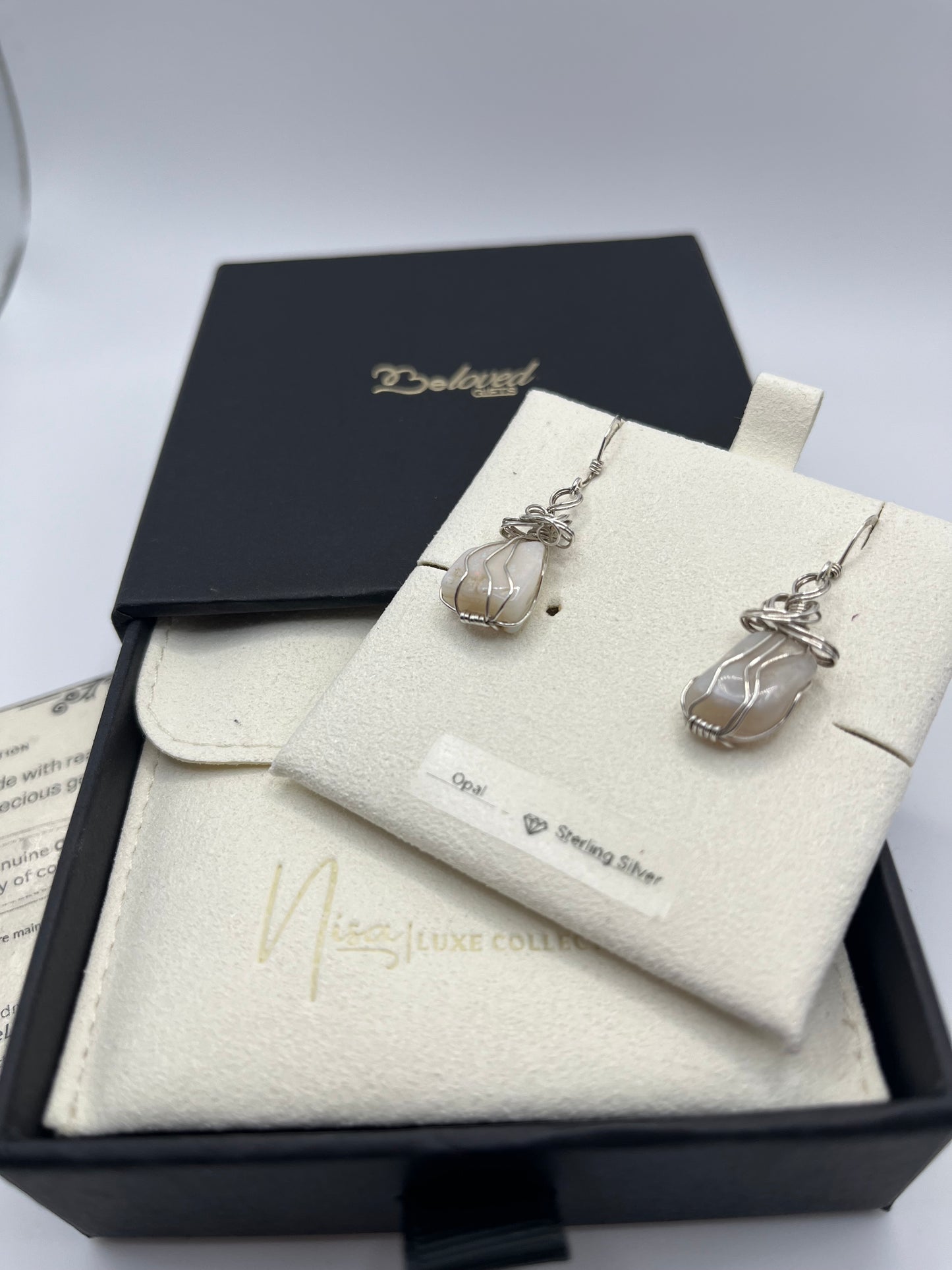 Opal - Serenity Luxury Handcrafted Sterling Silver Semi-Precious Earrings