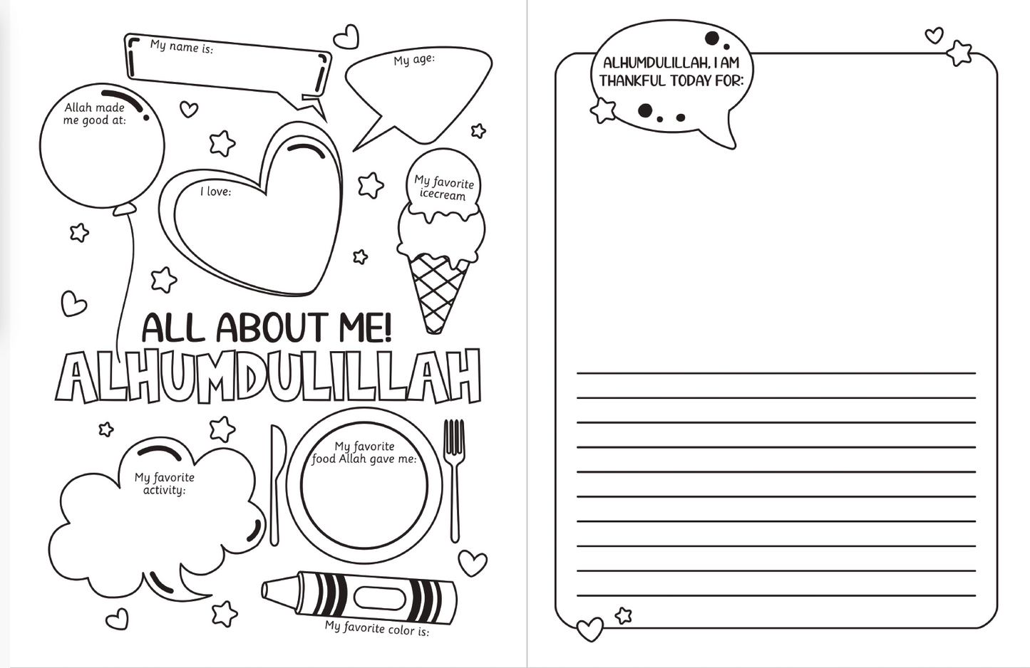 Alhamdulilah I'm Thankful Today For: Children's Gratitude Journal - Designer: Farhana Faruq