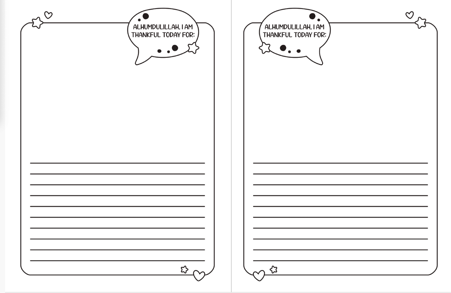 Alhamdulilah I'm Thankful Today For: Children's Gratitude Journal - Designer: Farhana Faruq