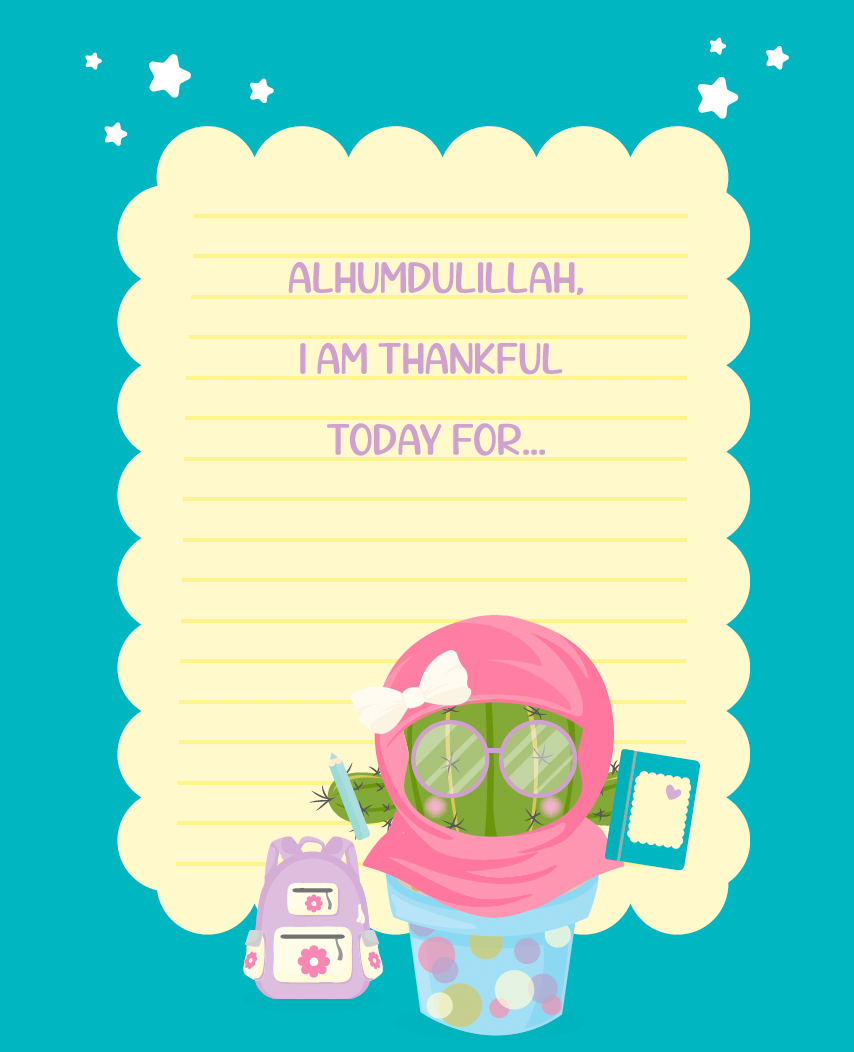 Alhamdulilah I'm Thankful Today For: Children's Gratitude Journal - Designer: Farhana Faruq