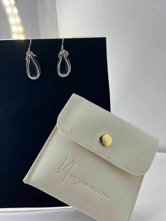 Rainbow Obsidian - Black Shimmer Luxury Handcrafted Sterling Silver Semi-Precious Tear Drop Earrings