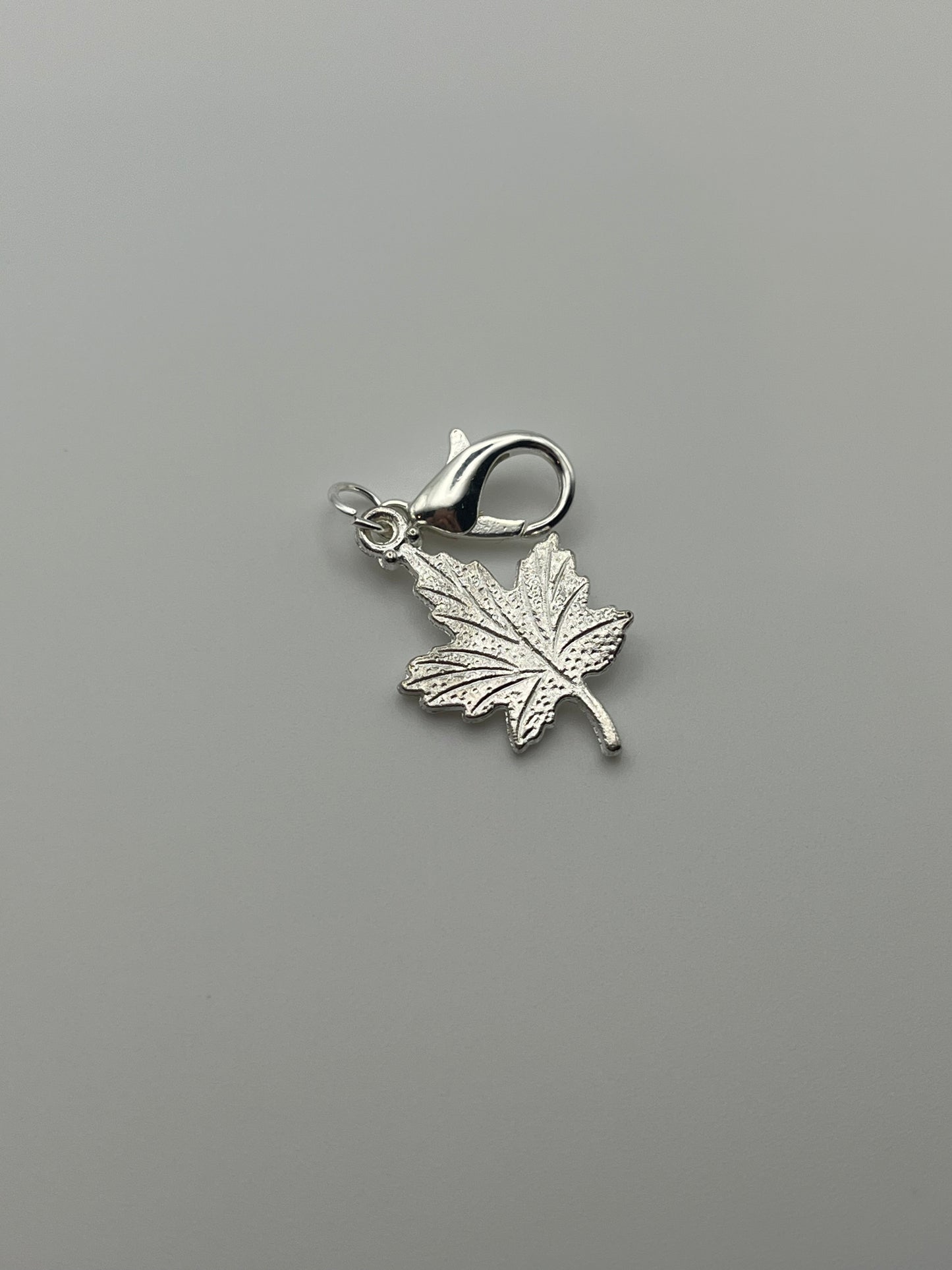 Canadian Maple Leaf – Turquoise Velvet Reusable Adhesive Bookmark with a Charm (Silver Maple Leaf) in a Mini Gift Box