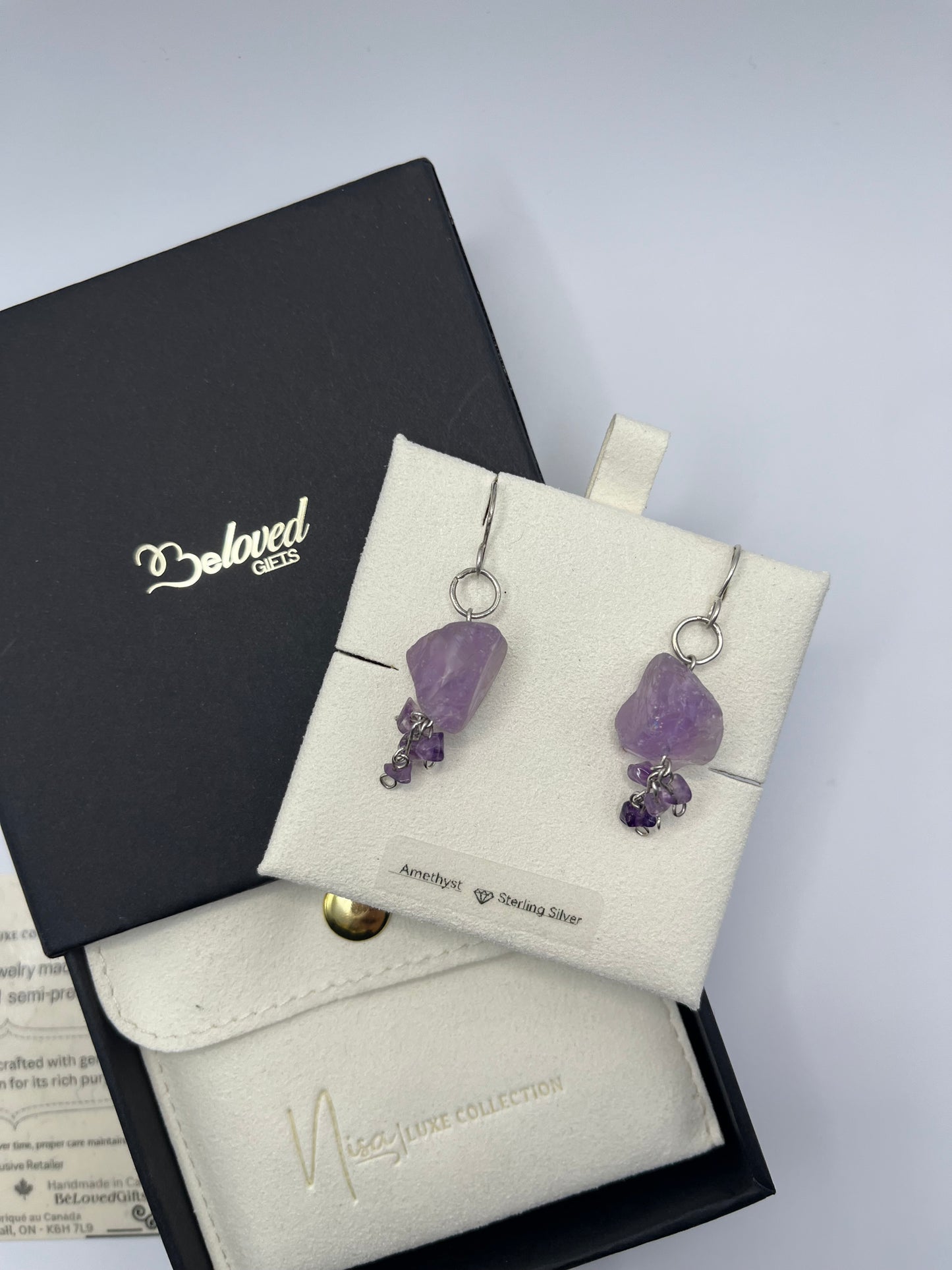 Amethyst - Purple Shimmer Luxury Handcrafted Sterling Silver Semi-Precious Dangling Earrings