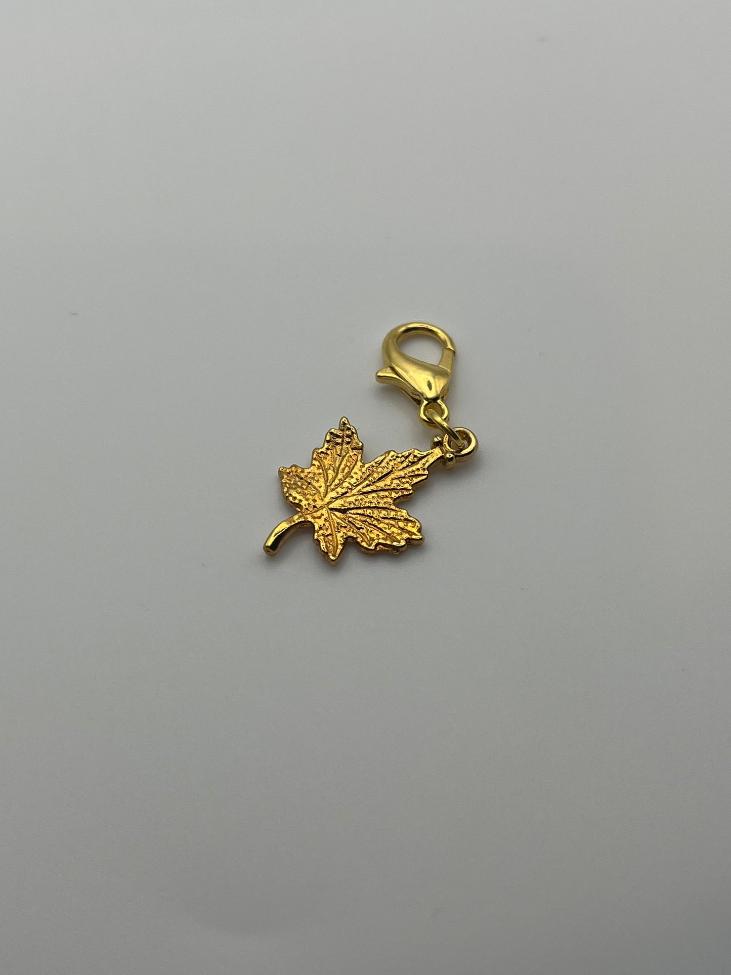 Canadian Maple Leaf – Red Velvet Reusable Adhesive Bookmark with a Charm (Gold Maple Leaf) in a Mini Gift Box