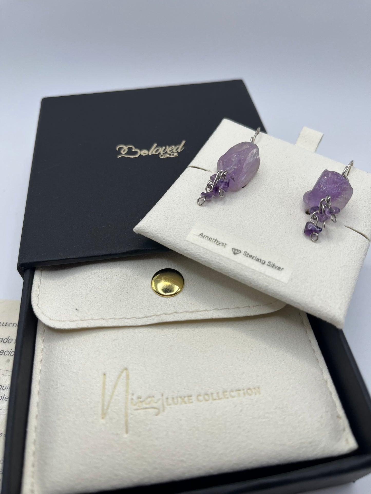 Amethyst - Purple Shimmer Luxury Handcrafted Sterling Silver Semi-Precious Dangling Earrings